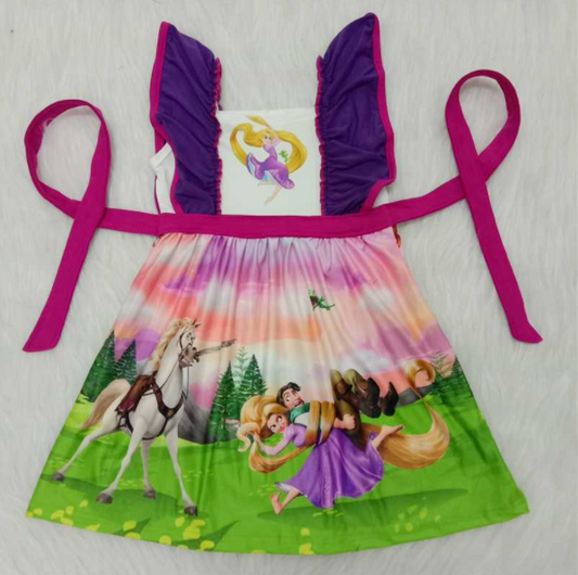 E5-28 【Rapunzel】Purple lace sleeve dress