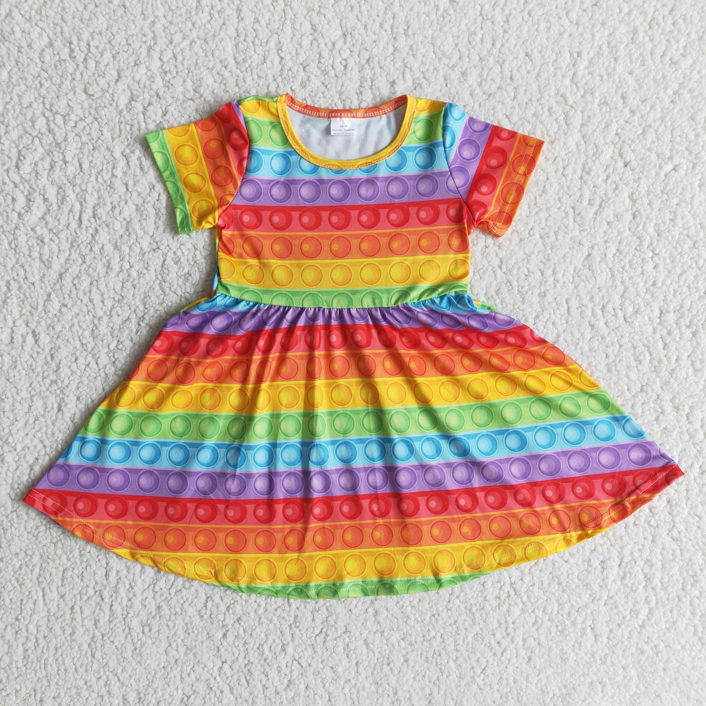 E6-15 Color Ball Short Sleeve Dress