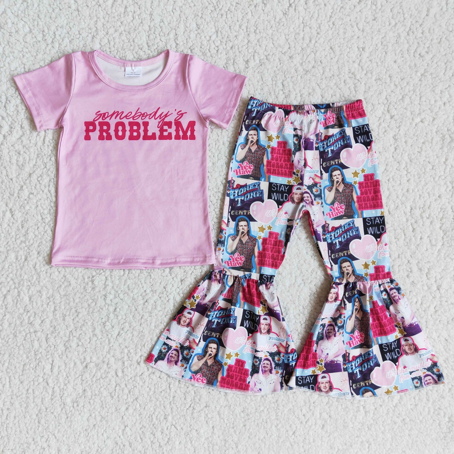 E8-4 PROBLEM pink short-sleeved love bell pants