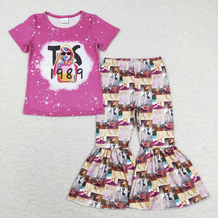 RTS NO MOQ Baby Girls Sibling Sister Concert Singer Shirt Bell Pants Clothes Sets