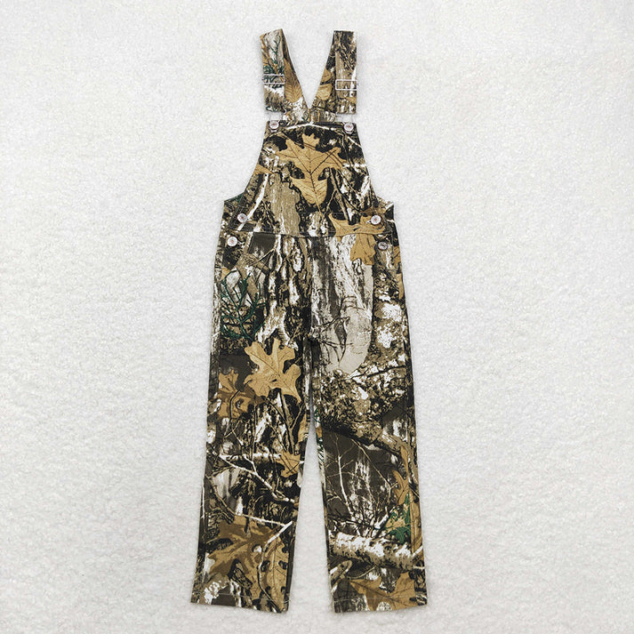 RTS NO MOQ denim  Kids Fall Hunting Camo Denim Strap jumpsuits Overall