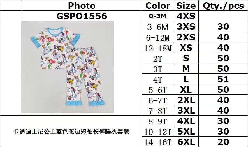 GSPO1556 RTS  baby girl clothes princess girl pajamas outfit