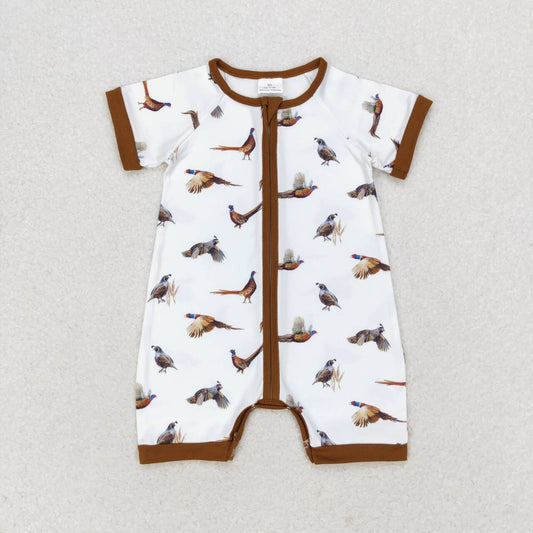 RTS NO MOQ（In Stock) baby boy clothes bird toddler boy summer romper