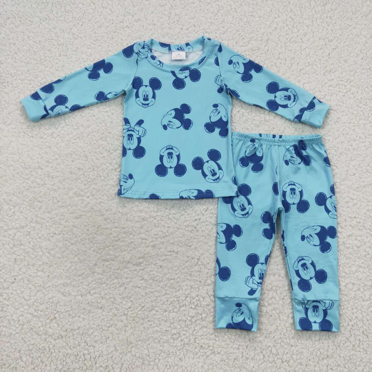 BLP0233 Cartoon Blue Mickey Long Sleeve Pants Set