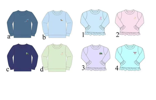 Custom moq 3  MIX SIZE eta 7/8week moq 5 eta /4/5week Boys and Girls Long Sleeve Tops Mixed Set