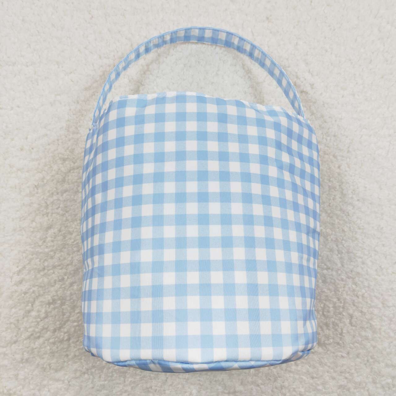 RTS NO MOQ ETA 5/7days Arrived BA0161 Colorful rabbit blue and white plaid bucket bag
