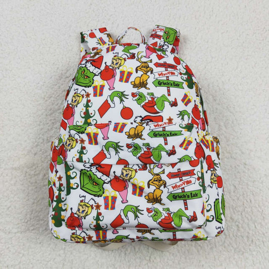 BA0138 Cartoon grinch white backpack