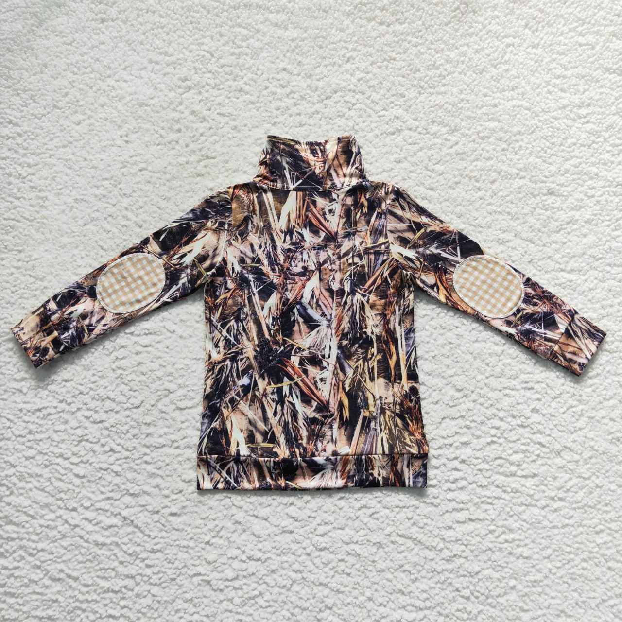 BT0333 Branch Camo Hound Zip Long Sleeve Top