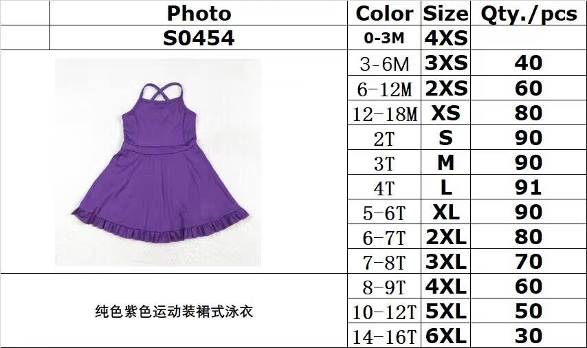 RTS NO MOQ ETA 5-7DAYS ARRIVED S0454 Pure purple sportswear skirt swimsuit