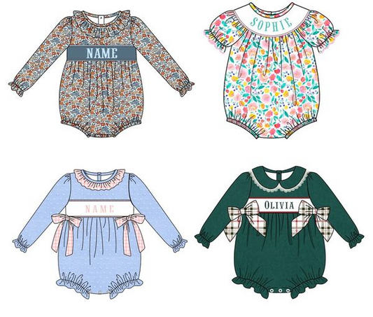 Custom moq 3 MIX SIZE eta 7/8week moq 5 eta /4/5week Floral Pleated Neckline Long Sleeve Cropped Bodysuit Mixed Set