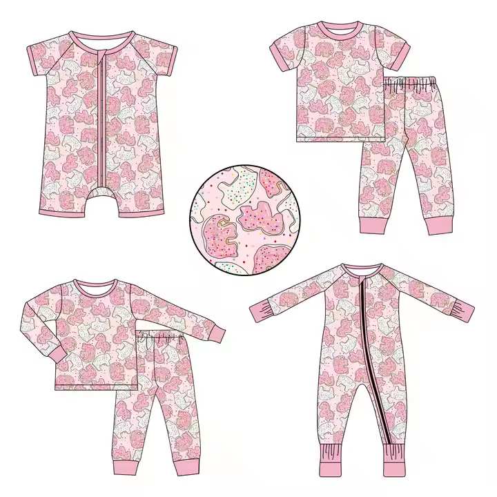 Custom moq 3 MIX SIZE eta 7/8week moq 5 eta /4/5week Pink Polka Dot Animal Tangram Pattern Mixed Set