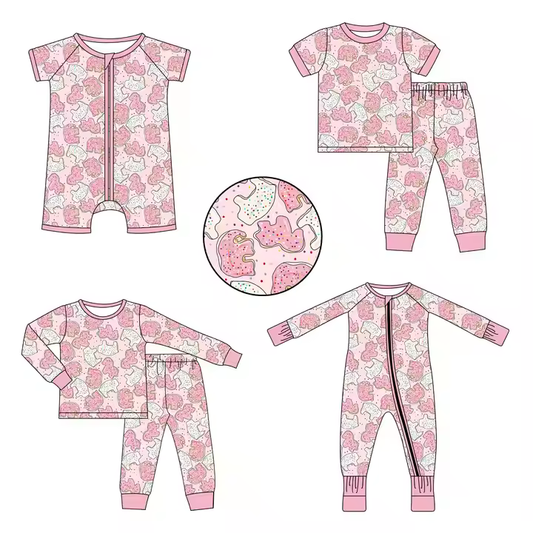 Custom moq 3 MIX SIZE eta 7/8week moq 5 eta /4/5week Pink Polka Dot Animal Tangram Pattern Mixed Set