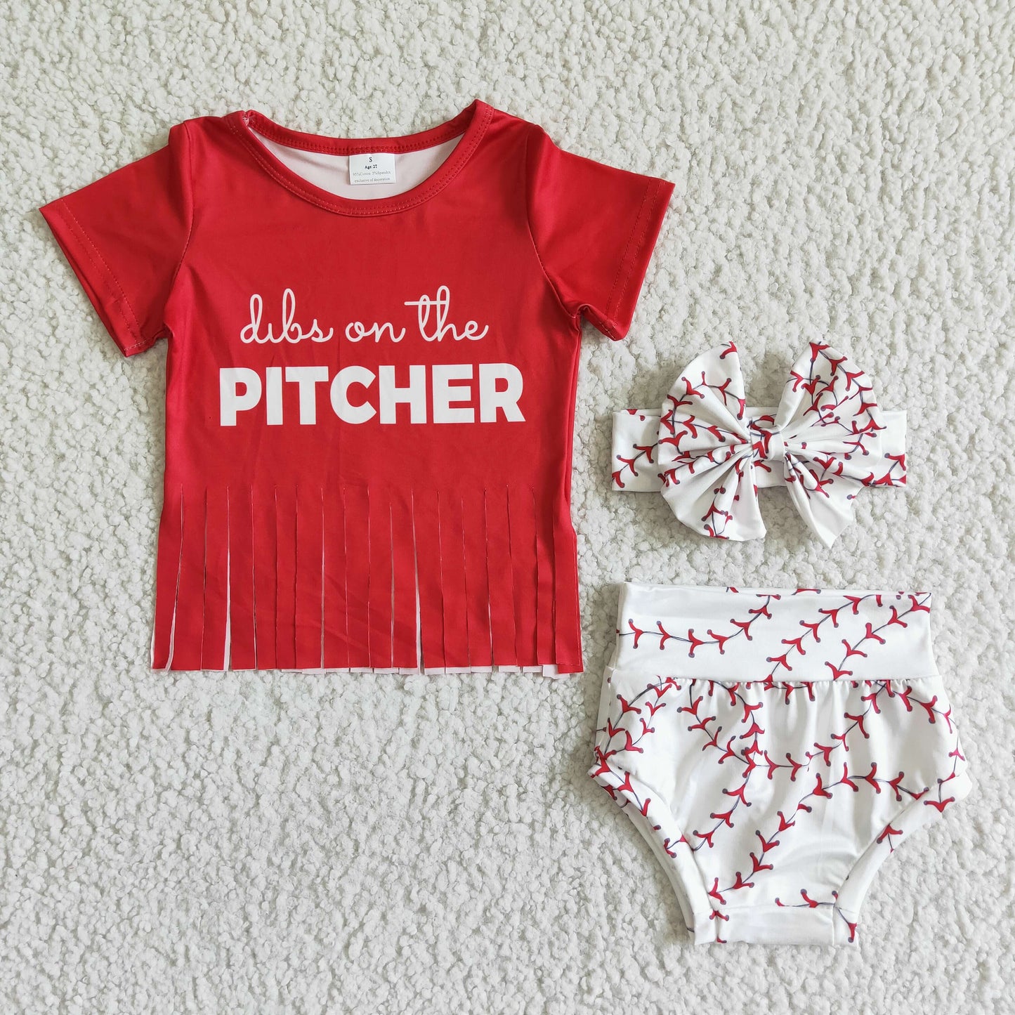 GBO0002 Red lettering baseball thong set