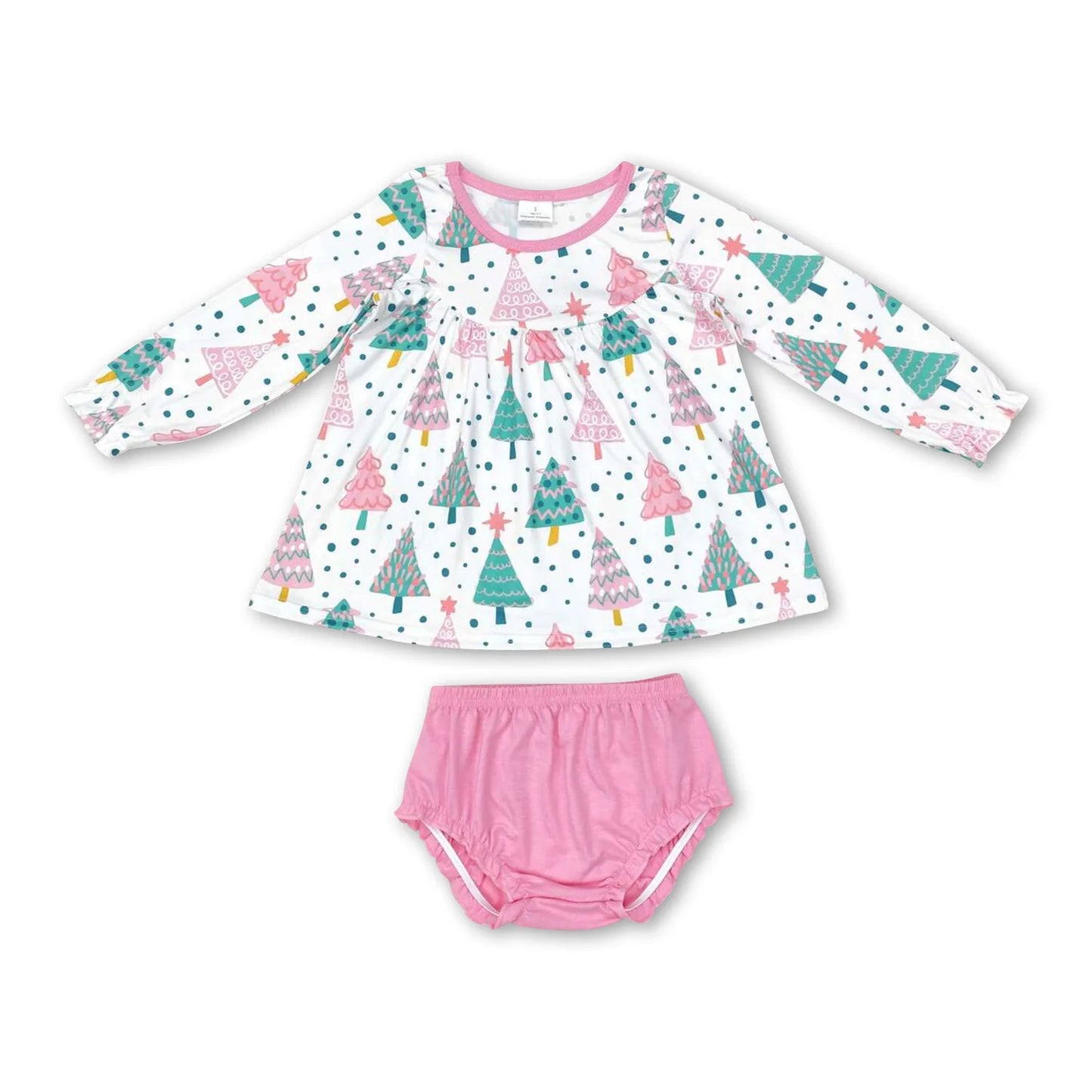 RTS NO MOQ Sibling baby girls clothes Christmas Lantern Sleeve Long Sleeve Top Thong Sets