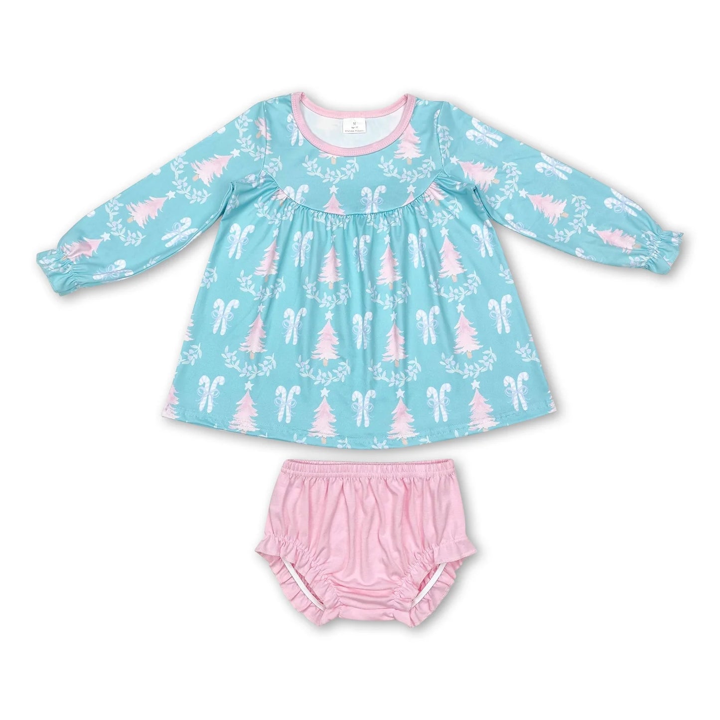 RTS NO MOQ Sibling baby girls clothes Christmas Lantern Sleeve Long Sleeve Top Thong Sets