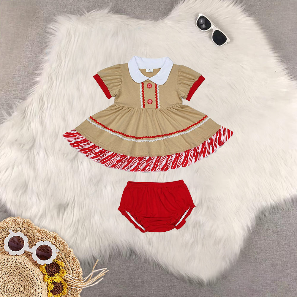 RTS NO MOQ sibling baby girls clothes summer short-sleeved briefs sets