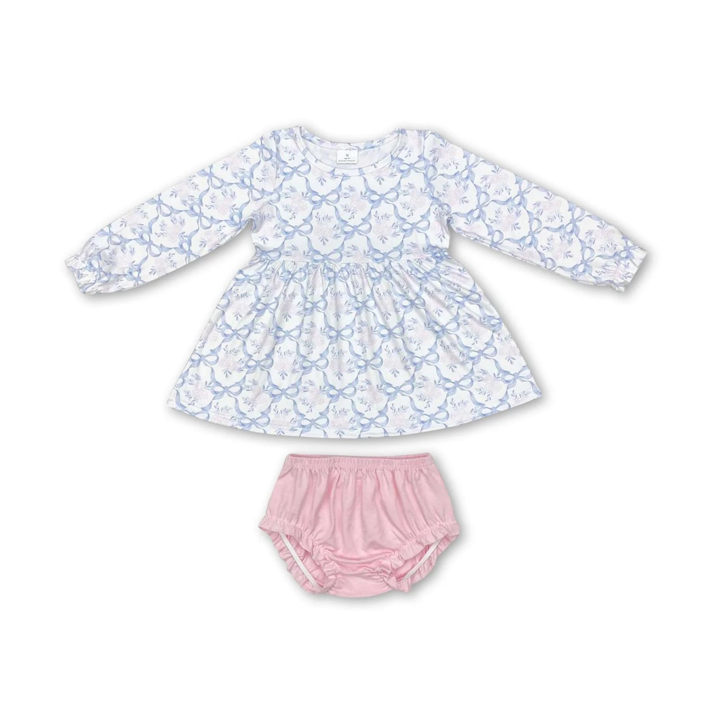 RTS NO MOQ Sibling baby girls clothes Christmas Lantern Sleeve Long Sleeve Top Thong Sets