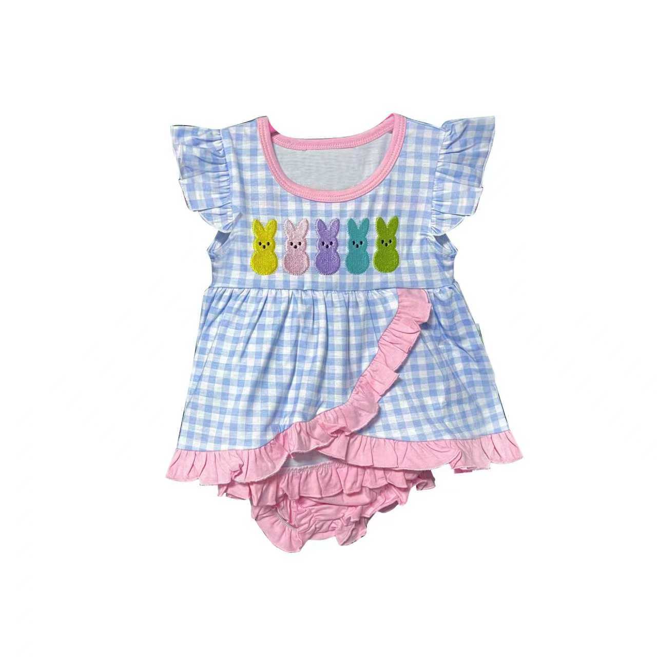(Pre Order) No moq GBO0481 pre-order baby girl clothes easter short sleeve briefs sets-2025.9.22
