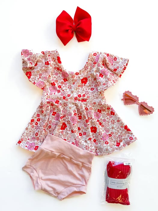(Pre Order) No moq GBO0484 pre-order baby girl clothes floral flying sleeve briefs sets-2025.11.3