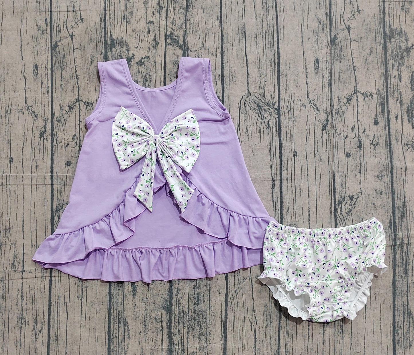 (Pre Order) No moq GBO0502 pre-order baby girl clothes floral sleeveless briefs sets-2026.1.19