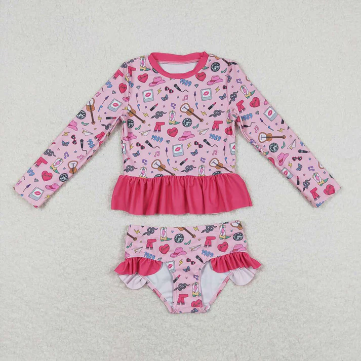 RTS Baby Girls Sibling Long Sleeve Singer Top Bummie Swimsuits