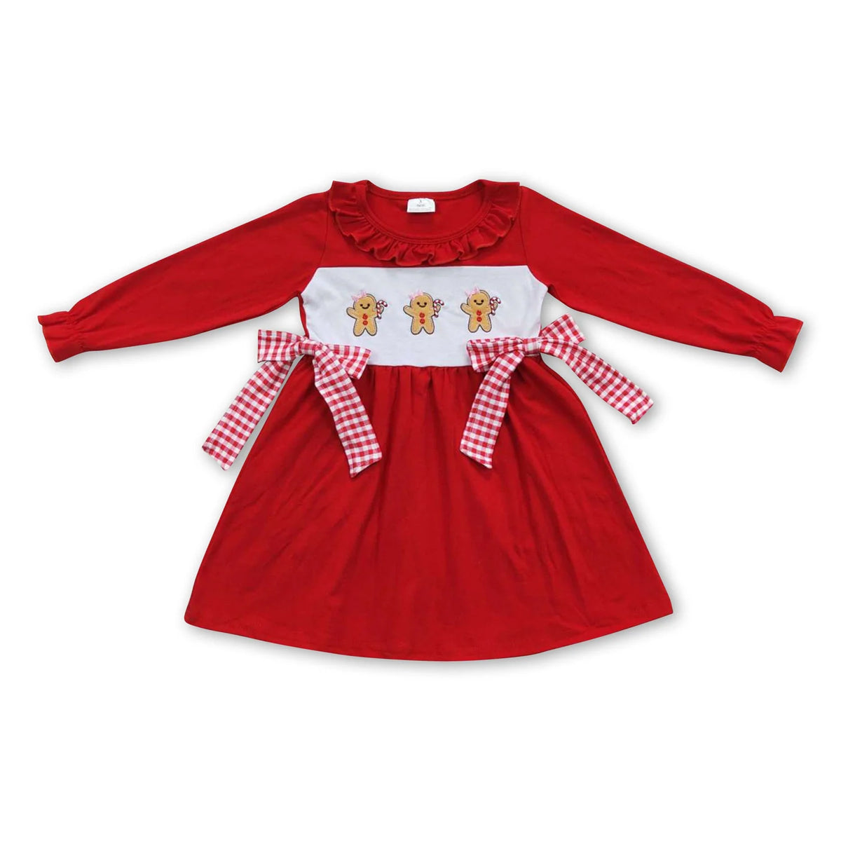 RTS NO MOQ Sibling Baby girls clothes Embroidery Christmas long-sleeved trousers suit & rompers and dress