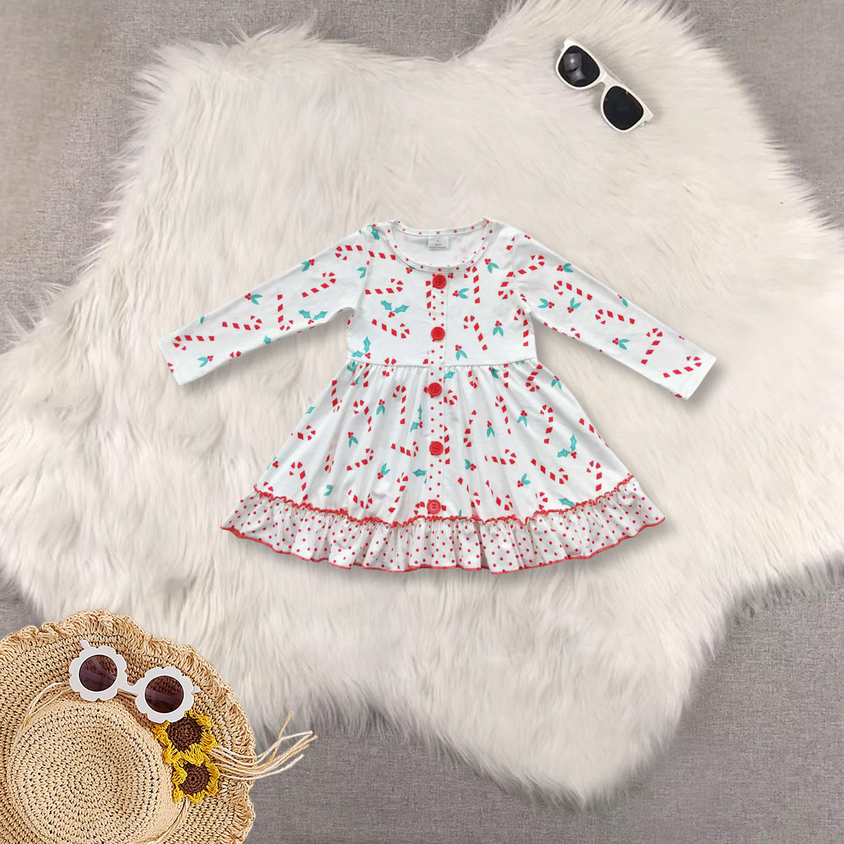RTS Sibling baby girls clothes Christmas long Sleeve dress and rompers