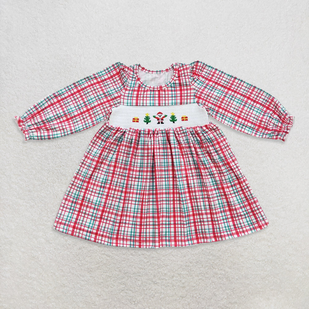 RTS NO MOQ Sibling Baby girls clothes Embroidery Christmas long-sleeved trousers suit & rompers and dress