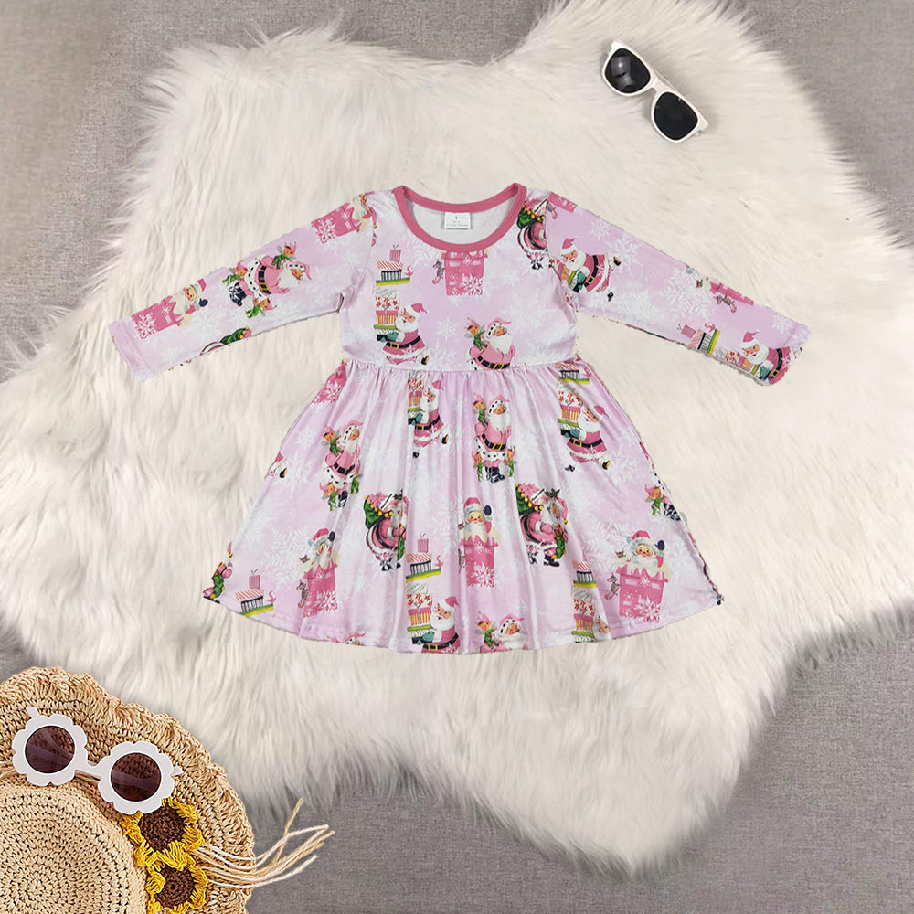 RTS NO MOQ Sibling Baby Girls Christmas trees Long Sleeve Pants Sets and dress