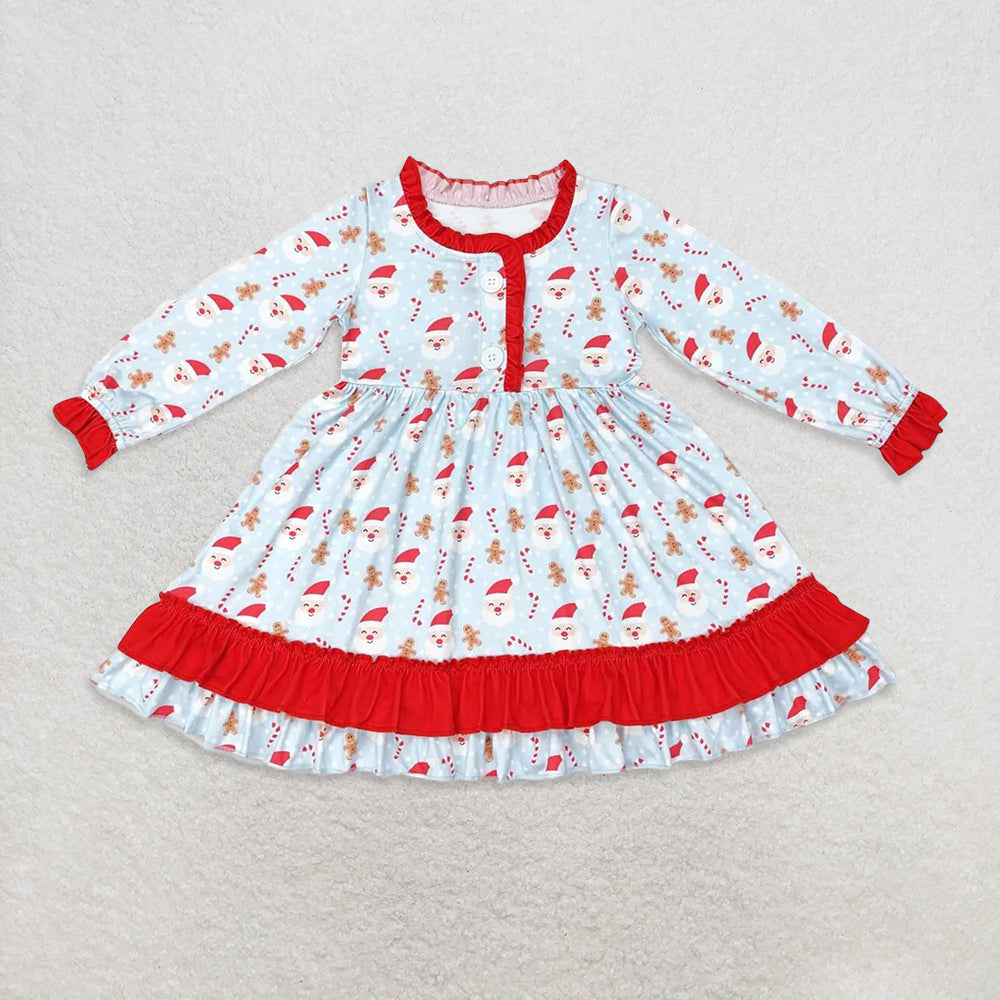 12/18m-7/8t RTS NO MOQ Sibling baby girl clothes Christmas trees long sleeve dresses
