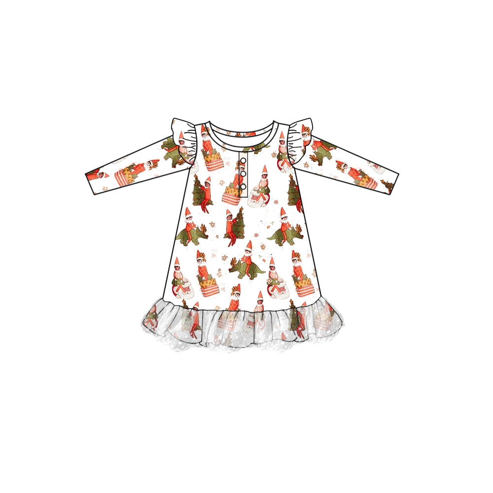 no moq GLD0706 pre-order baby girls clothes Christmas long sleeve dress-2024.8.5