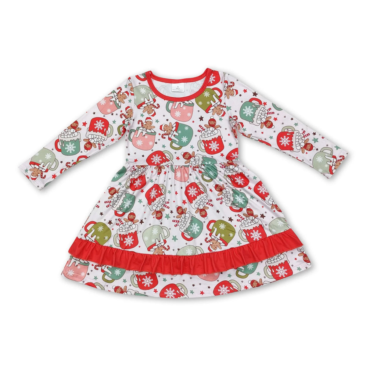 RTS NO MOQ Sibling Baby Girl boy clothes Christmas Cup Gingerbread Knee-Length Dress - Suit - Adult Pants - romper