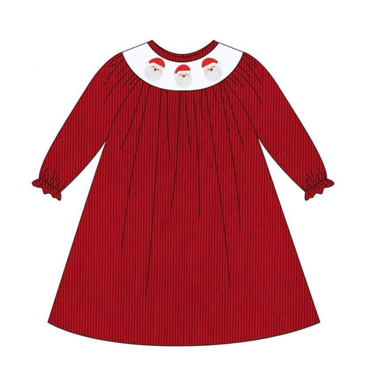 no moq GLD0750 pre-order baby girls clothes Christmas red long sleeve dress-2024.8.12