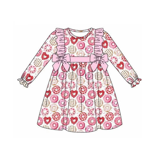 no moq GLD0966 pre-order baby girls clothes love pink long sleeve dress-2024.10.11