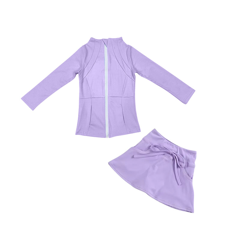 no moq GLD0993 pre-order baby girls clothes yoga purple long sleeve dress-2024.12.7