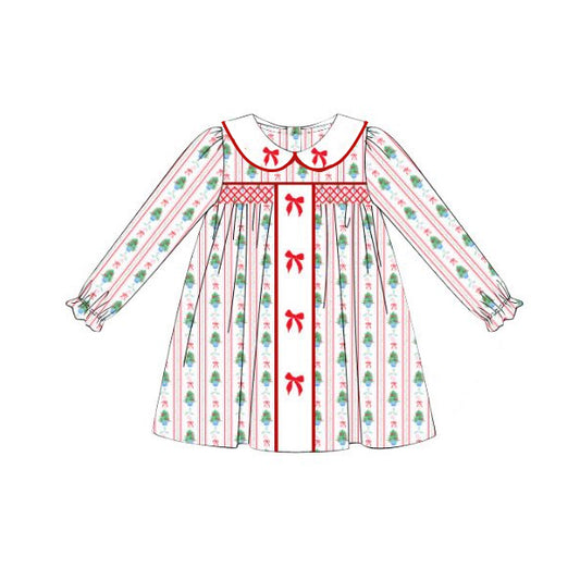 no moq GLD1127 PRE-ORDER baby girl clothes Christmas long sleeve dress-2025.6.10