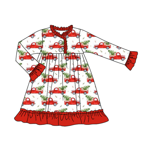 no moq GLD1166 PRE-ORDER baby girl clothes Christmas long sleeve dress-2025.6.25