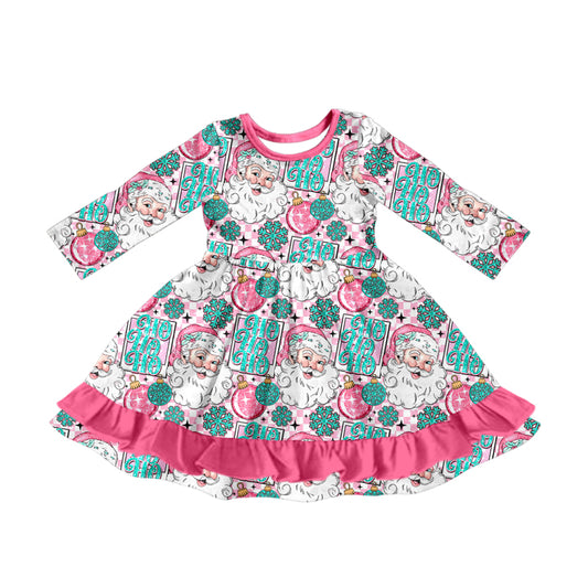 (Pre Order) No moq GLD1185 PRE-ORDER baby girl clothes Christmas long sleeve dress-2025.7.4
