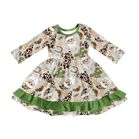 (Pre Order) No moq GLD1213 PRE-ORDER baby girl clothes Christmas long sleeve dress-2025.7.17