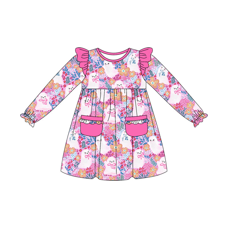 (Pre Order) No moq GLD1222 PRE-ORDER baby girl clothes floral long sleeve dress-2025.7.22