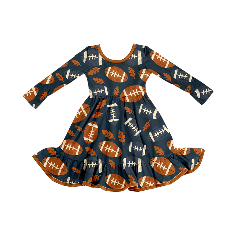 (Pre Order) No moq GLD1263 PRE-ORDER baby girl clothes rugby long sleeve dress-2025.8.7