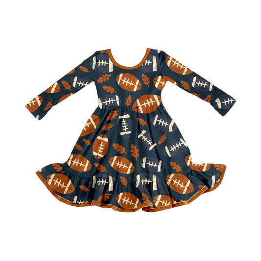 (Pre Order) No moq GLD1263 PRE-ORDER baby girl clothes rugby long sleeve dress-2025.8.7