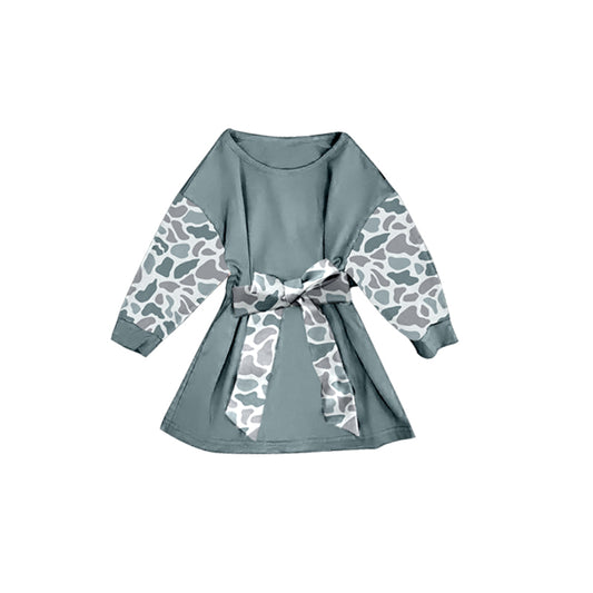 (Pre Order) No moq GLD1299 PRE-ORDER baby girl clothes camouflage long sleeve dress-2025.9.10