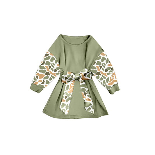(Pre Order) No moq GLD1301 PRE-ORDER baby girl clothes camouflage long sleeve dress-2025.9.10