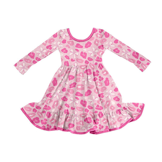 (Pre Order) No moq GLD1328 PRE-ORDER baby girl clothes bow long sleeve dress-2025.9.15