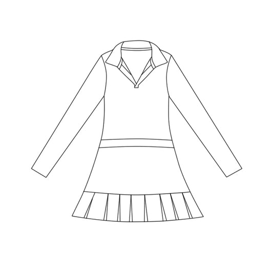 (Pre Order) No moq GLD1440 PRE-ORDER baby girl clothes yoga white long sleeve dress-2025.11.1