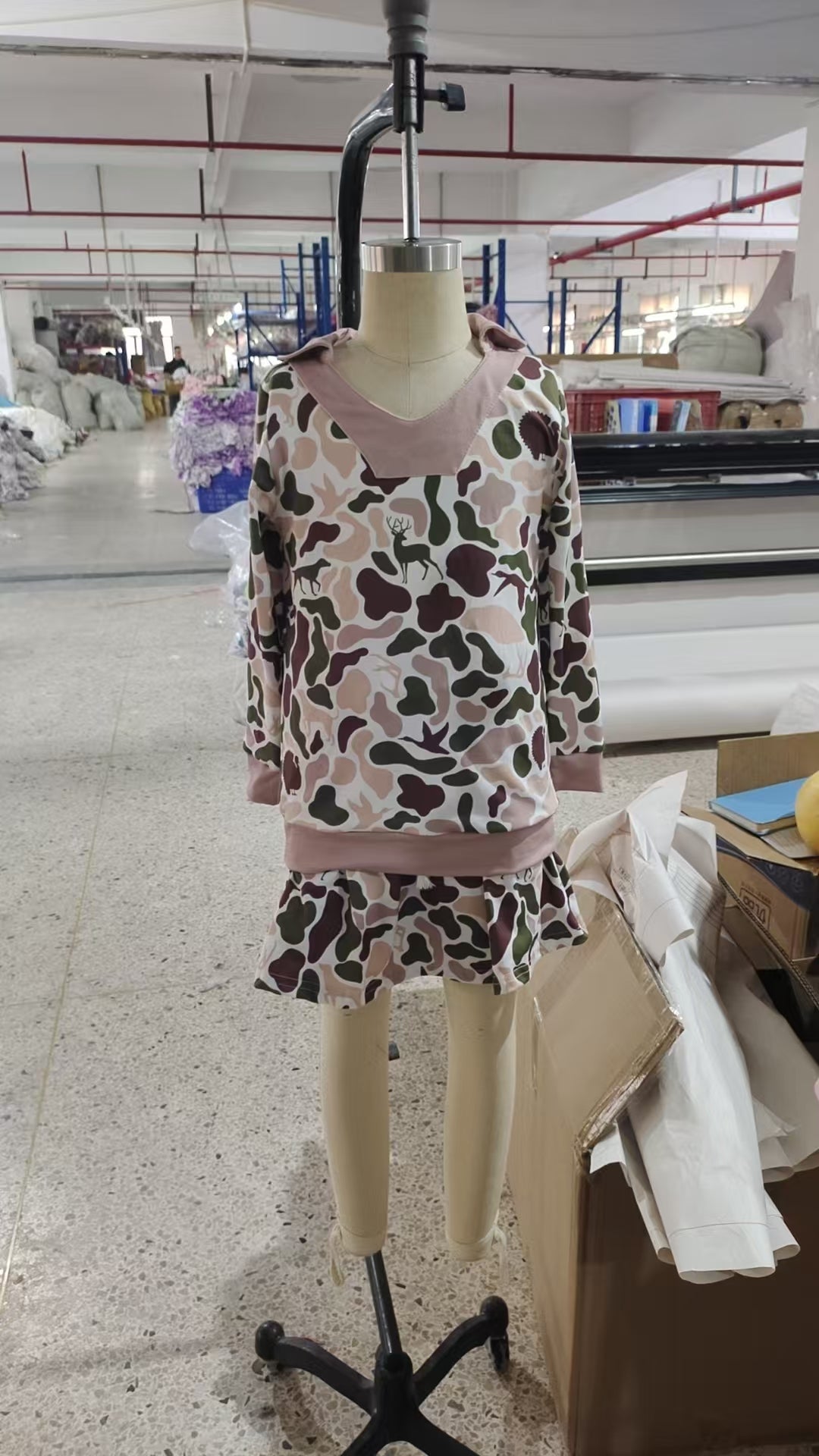 (Pre Order) No moq PRE-ORDER baby girl clothes camouflage long sleeve skirts sets-2025.12.2