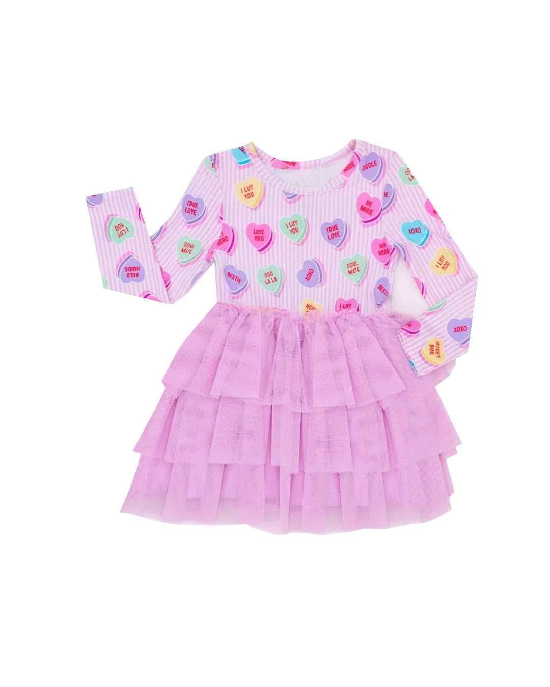 (Pre Order) No moq GLD1502 PRE-ORDER baby girl clothes love long sleeve dress-2025.11.11