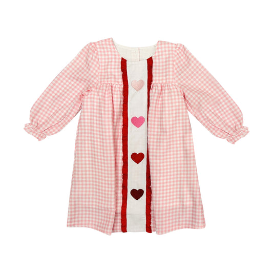 (Pre Order) No moq GLD1509 Pre-order baby girl clothes love long sleeve dress-2025.11.15