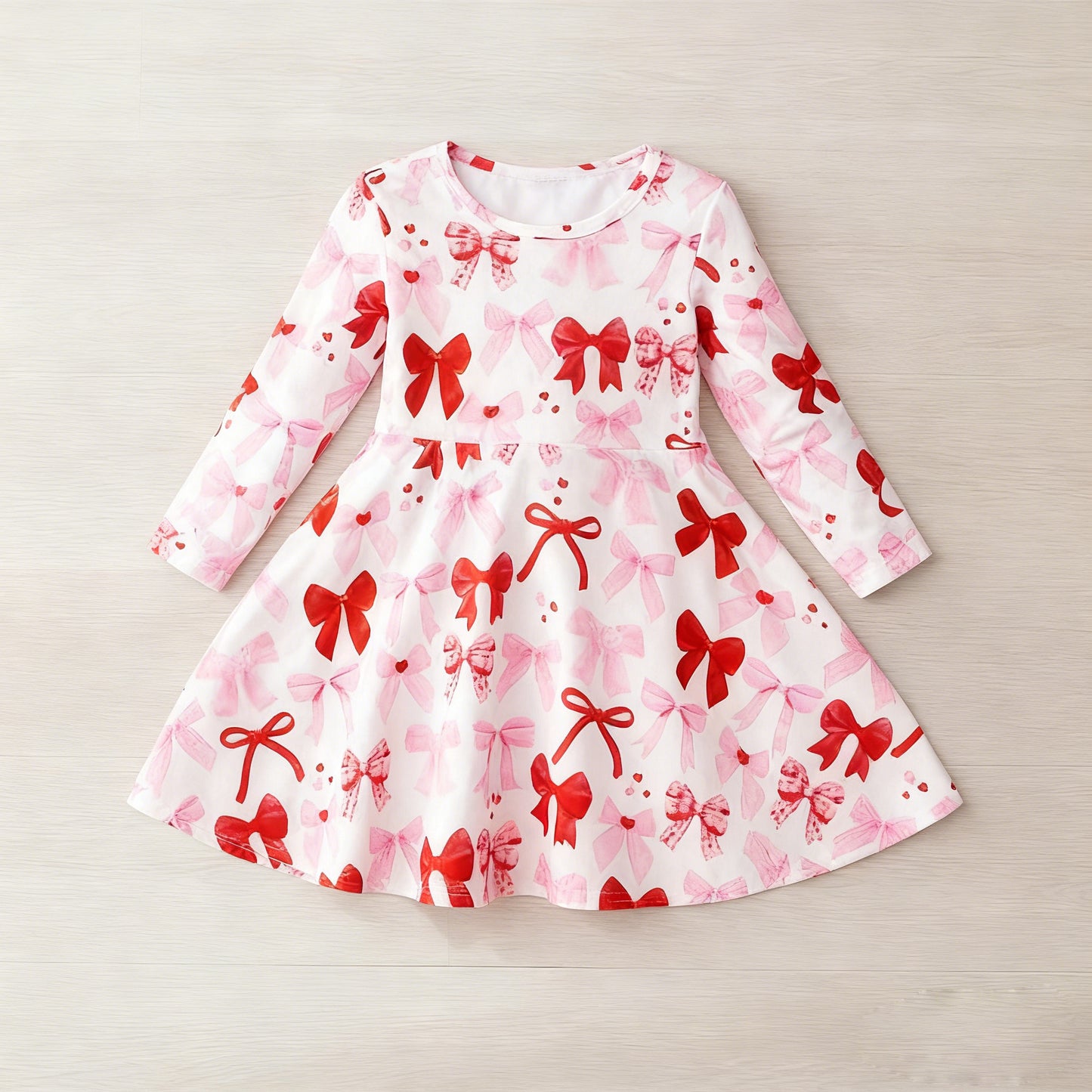 (Pre Order) No moq Pre-order baby girl clothe bow long sleeve dress-2025.11.27
